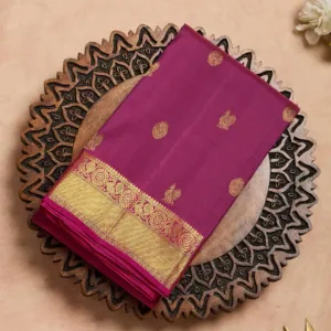 Burgundy silk saree